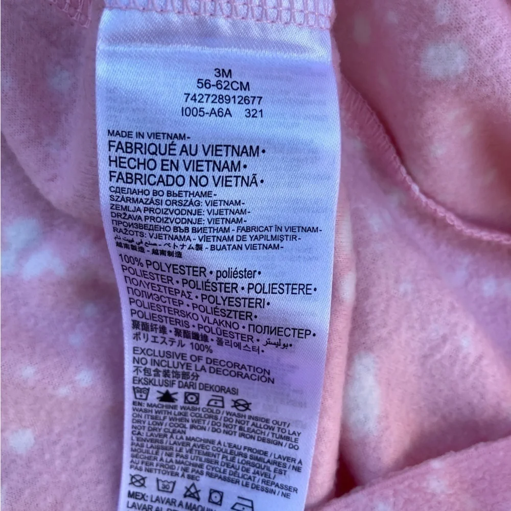 Girls Nike Pink Solid Full-Zip Onesie 3M Poly Warm Baby Newborn Swish Activewear